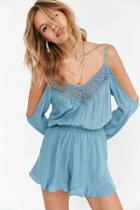 Urban Outfitters Ecote Floaty Romper,blue,s