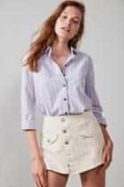 Urban Outfitters Bdg Slim-striped Button-down Blouse