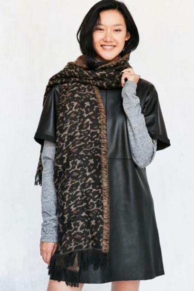 Urban Outfitters Leopard Blanket Scarf