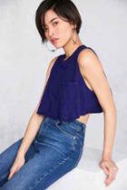 Urban Outfitters Truly Madly Deeply Maddie Crop Muscle Tee,purple,s