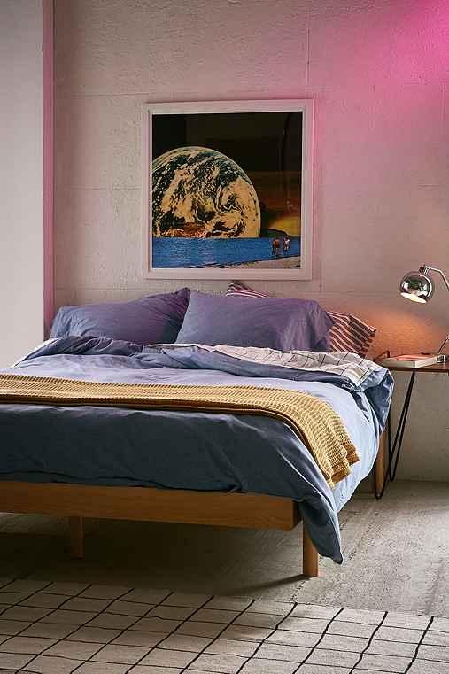 Urban Outfitters T-shirt Jersey Duvet Cover,blue,twin Xl