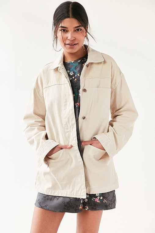 Urban Outfitters Bdg Allison Oversized Workwear Jacket,cream,xs/s