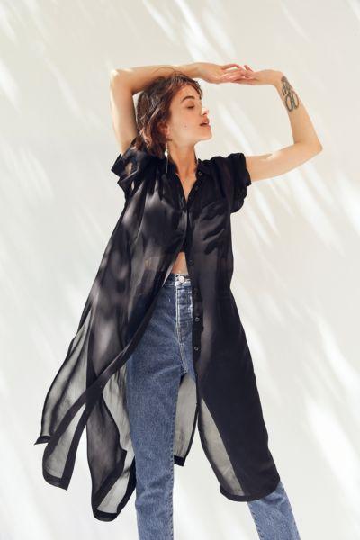 Urban Outfitters Silence + Noise Jayden Sheer Midi Blouse