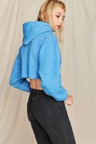 Urban Outfitters Urban Renewal Remade Super Cropped Hoodie Sweatshirt,blue,m/l