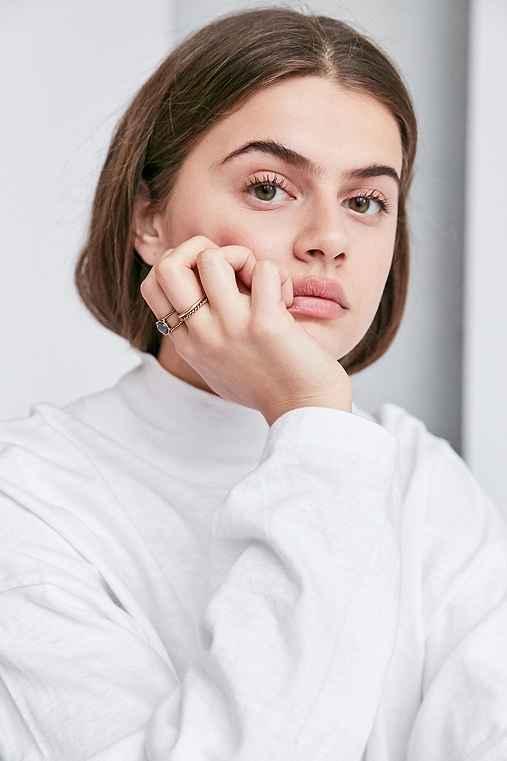 Urban Outfitters Moonstone Ring Pack,gold,m/l