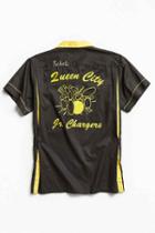 Urban Outfitters Vintage Queen City Bowling Shirt,black,s/m