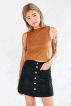 Urban Outfitters Bdg Denim Button-front Skirt,black,l