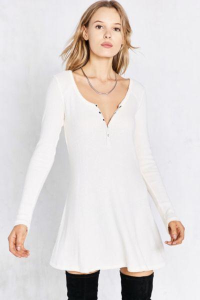 Bdg Samual Cozy Henley Long-sleeve Mini Dress