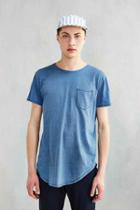 Urban Outfitters Feathers Indigo Curved Hem Tee,indigo,m