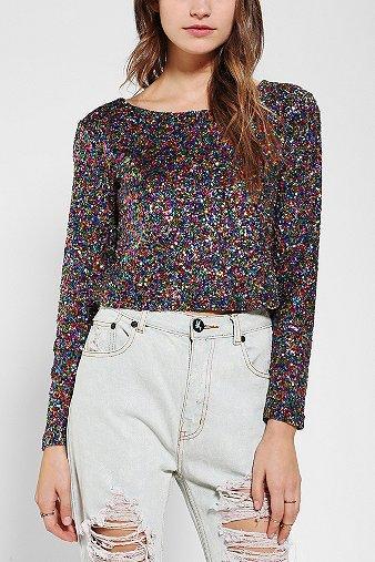 Minkpink Glamour Glitter Cropped Top