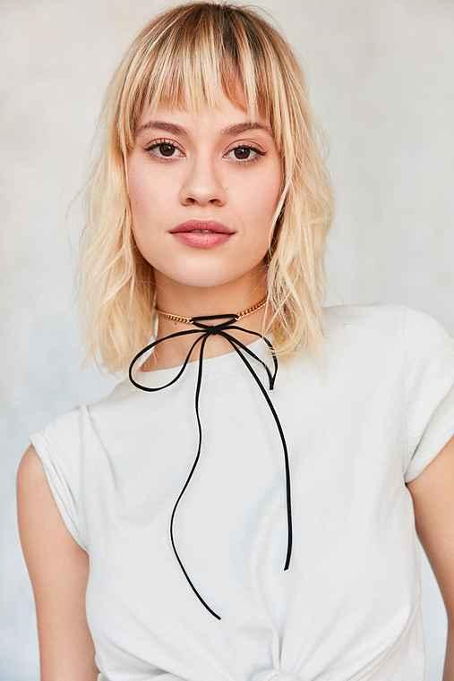 Urban Outfitters Lex Chain Tie Choker Necklace,gold,one Size