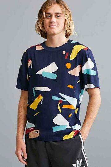 Urban Outfitters Native Youth Woven Organic Displacement Tee,navy,m