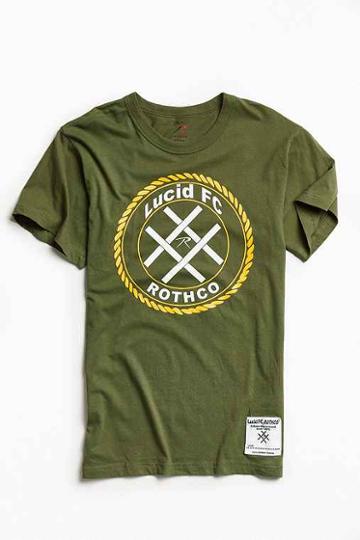 Urban Outfitters Rothco X Lucid Fc Crest Logo Tee,olive,m