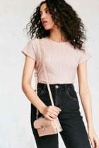 Urban Outfitters Vegan Patent Leather Studded Crossbody Bag,pink,one Size