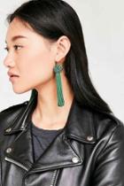 Urban Outfitters Vanessa Mooney Astrid Knotted Tassel Earring,green,one Size