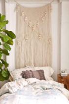 Urban Outfitters Meda Metallic Macrame Wall Hanging,cream,one Size