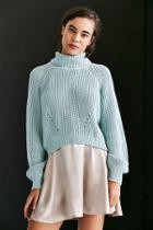 Urban Outfitters Kimchi Blue Noah Balloon-sleeve Turtleneck Sweater,blue,s