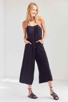 Urban Outfitters Silence + Noise Button-front Halter Jumpsuit,black,8