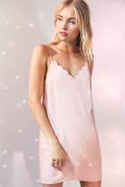 Urban Outfitters Kimchi Blue Scallop V-neck Mini Slip Dress,rose,m