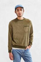 Urban Outfitters Bdg Terry Towel Sweatshirt,olive,xl