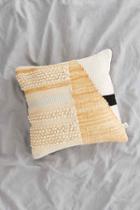Urban Outfitters Colorblock Woven Loop Pillow,cream,20x20