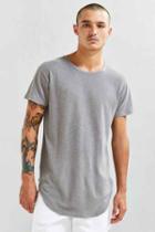 Urban Outfitters Feathers French Rib Long Loose Scoopneck Tee,grey,xl
