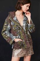 Urban Outfitters Bdg Jigsaw Patchwork Camo Utility Jacket,green Multi,m