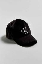 Urban Outfitters Calvin Klein Velvet Baseball Hat,black,one Size