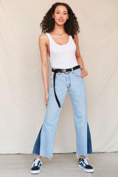 Urban Outfitters Urban Renewal Recycled Levi's Cropped Panel Flared Jean