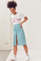 Side Party Fact Gingham Button-down Midi Skirt