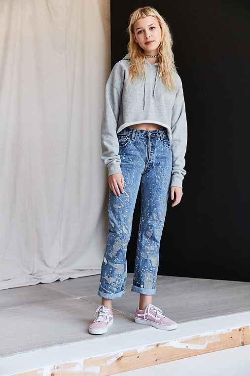 Urban Outfitters Vintage Levi's Paint Splattered Jean - Metallic,indigo,l