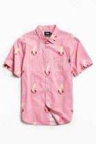 Urban Outfitters Stussy Good From Any Angle Short Sleeve Button-down Shirt,pink,s