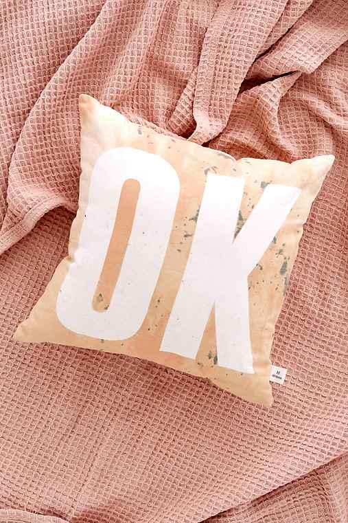Urban Outfitters Ok Throw Pillow,blush Dye,18x18