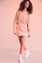 Urban Outfitters Bdg Pencil Denim Mini Skirt - Pink Acid Wash