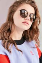 Urban Outfitters Ray-ban Double Bridge Round Sunglasses,black,one Size