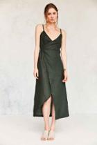 Urban Outfitters Sir The Label Gigi Midi Wrap Dress,olive,s