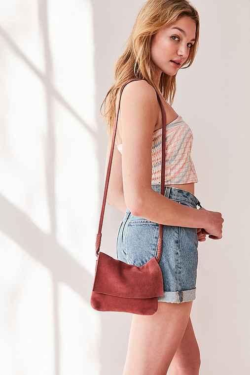 Urban Outfitters Reba Suede Crossbody Bag,red,one Size