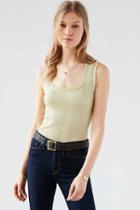 Urban Outfitters Kimchi Blue Ruffle Rib Shell Sweater,green,s