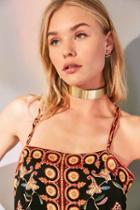 Urban Outfitters Fern Lace-up Choker Necklace,gold,one Size