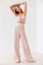 Urban Outfitters Flynn Skye Emily Knot-front Jumpsuit,blush,l