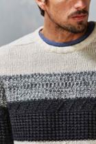 Urban Outfitters Cpo Woburn Aran Stripe Sweater,cream,m