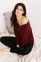 Urban Outfitters Project Social T Seamed Slouchy Pullover Sweatshirt,maroon,m