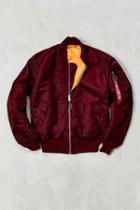 Urban Outfitters Alpha Industries Classic-fit Ma-1 Bomber Jacket,maroon,l
