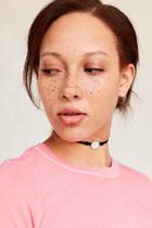 Urban Outfitters Ella Enamel Charm Choker Necklace,white,one Size