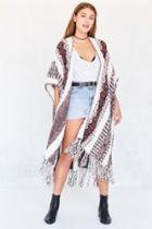 Ecote Textured Stripe Sweater Poncho