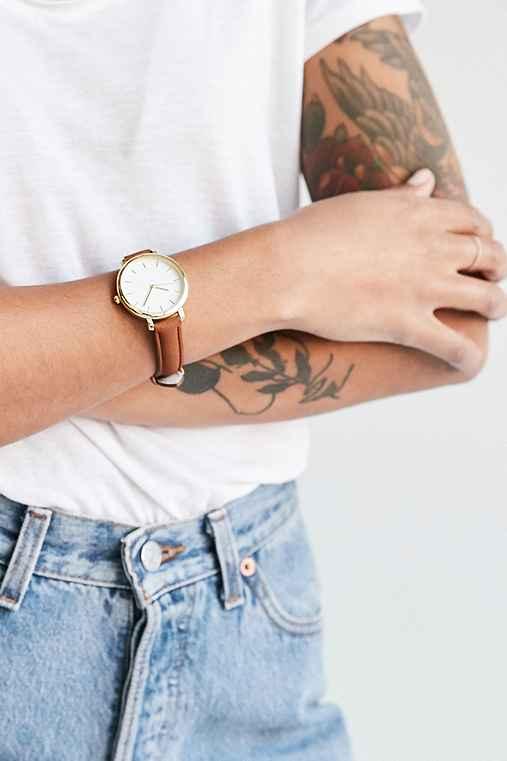Urban Outfitters Classic Leather Watch,brown,one Size