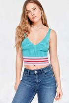 Urban Outfitters Bdg Max Banded Stripe Tank Top,turquoise,s