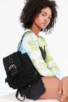Urban Outfitters Nika Suede Grommet Backpack,black,one Size