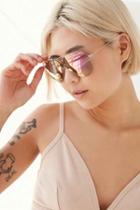 Urban Outfitters Miami Flash Aviator Sunglasses,pink,one Size