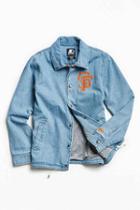 Urban Outfitters Starter X Uo Mlb San Francisco Denim Coach Jacket,indigo,s